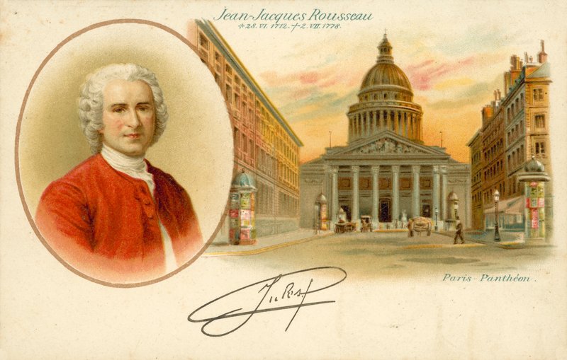 Jean-Jacques Rousseau, Panteon Paryski (kolor lito) autorstwa French School