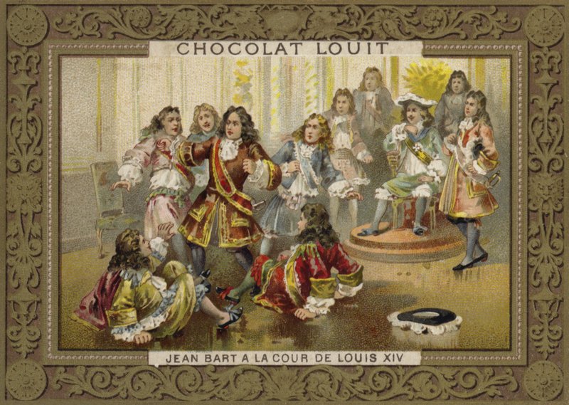 Jean Bart na dworze Ludwika XIV autorstwa French School