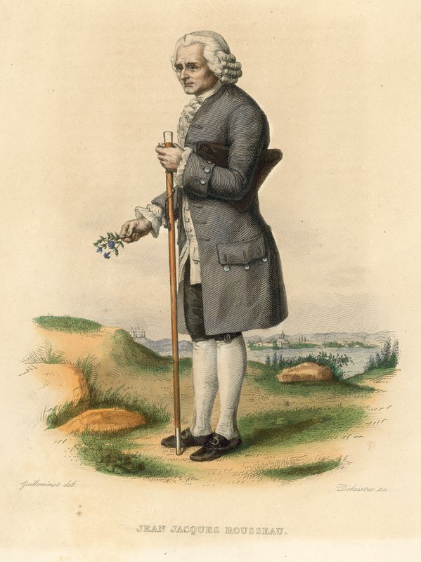 Jean Jacques Rousseau (kolorowy grawerunek) autorstwa French School