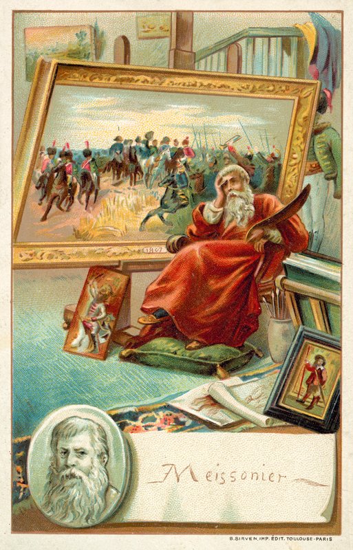 Jean Louis Ernest Meissonier , francuski malarz (chromolitho) autorstwa French School