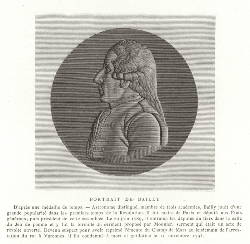 Jean Sylvain Bailly, francuski astronom, matematyk i polityk rewolucyjny autorstwa French School