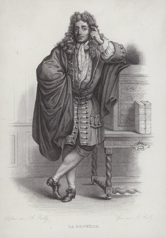 Jean de La Bruyere, francuski filozof, moralista i autor (grafika) autorstwa French School