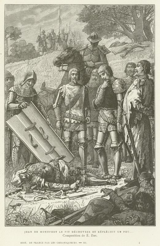 Jean de Montfort odkrywa ciało Karola z Blois po bitwie pod Auray, 1364 autorstwa French School