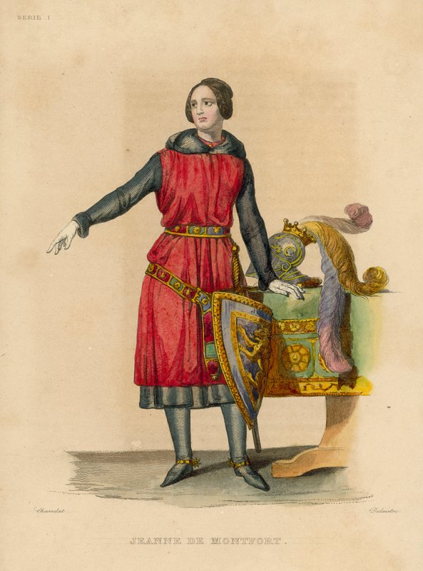 Jeanne de Montfort (kolorowy grawerunek) autorstwa French School