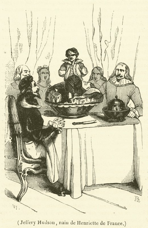 Jeffery Hudson, krasnolud z Henrietty z Francji (grafika) autorstwa French School