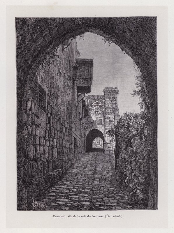 Jerozolima, miejsce bolesnej drogi, stan obecny (rycina) autorstwa French School