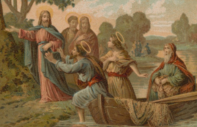 Jezus Chrystus pozyskuje swoich rybaków ludzi autorstwa French School