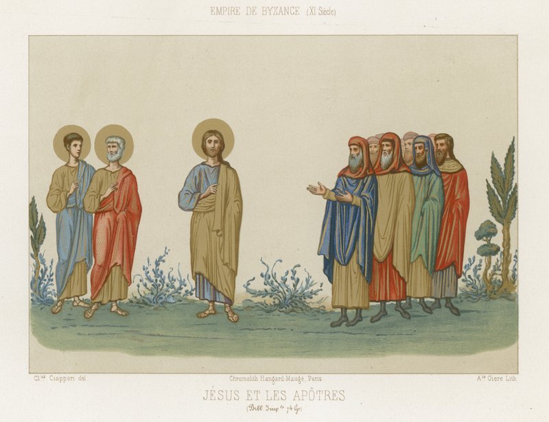 Jezus i apostołowie autorstwa French School