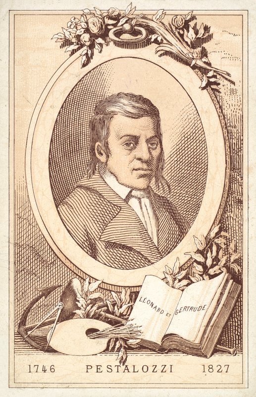 Johann Heinrich Pestalozzi, szwajcarski filozof i reformator edukacji (chromolitho) autorstwa French School
