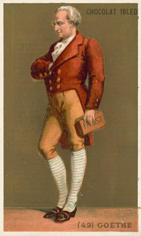 Johann Wolfgang von Goethe, niemiecki poeta, powieściopisarz i dramaturg (chromolitho) autorstwa French School