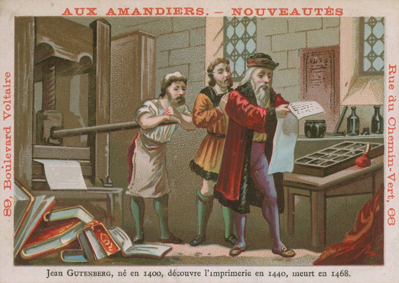 Johannes Gutenberg, XV-wieczny niemiecki wynalazca i drukarz autorstwa French School