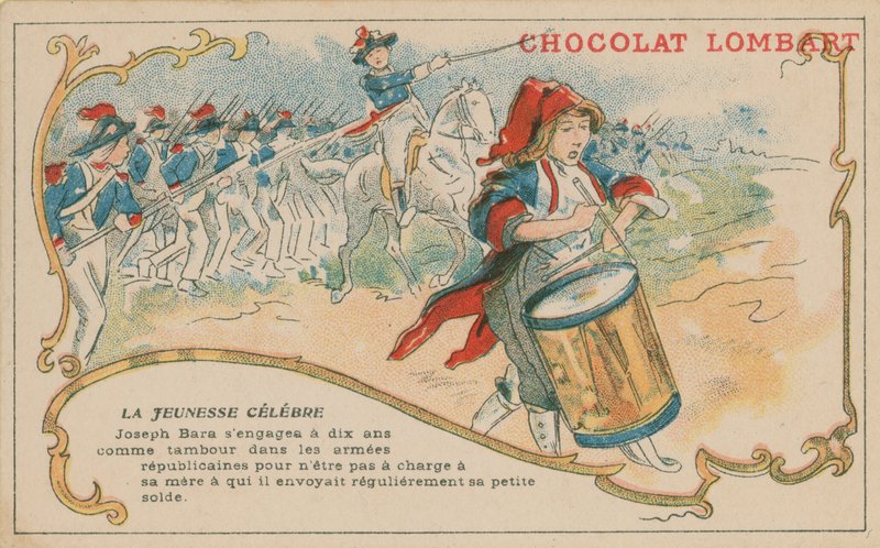 Joseph Bara, słynny młody francuski żołnierz republikański w czasie Rewolucji Francuskiej autorstwa French School