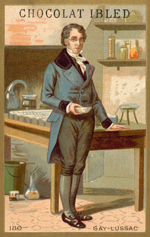 Joseph Louis Gay-Lussac, francuski chemik i fizyk (chromolitho) autorstwa French School