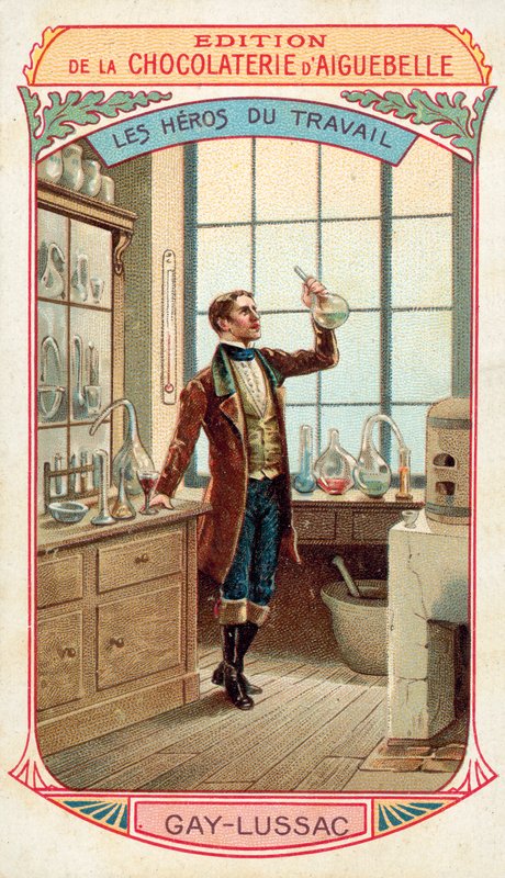 Joseph Louis Gay-Lussac, francuski chemik i fizyk (chromolitho) autorstwa French School