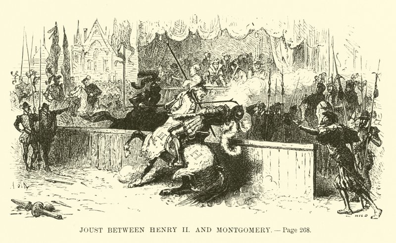Pojedynek pomiędzy Henrykiem II a Montgomery autorstwa French School