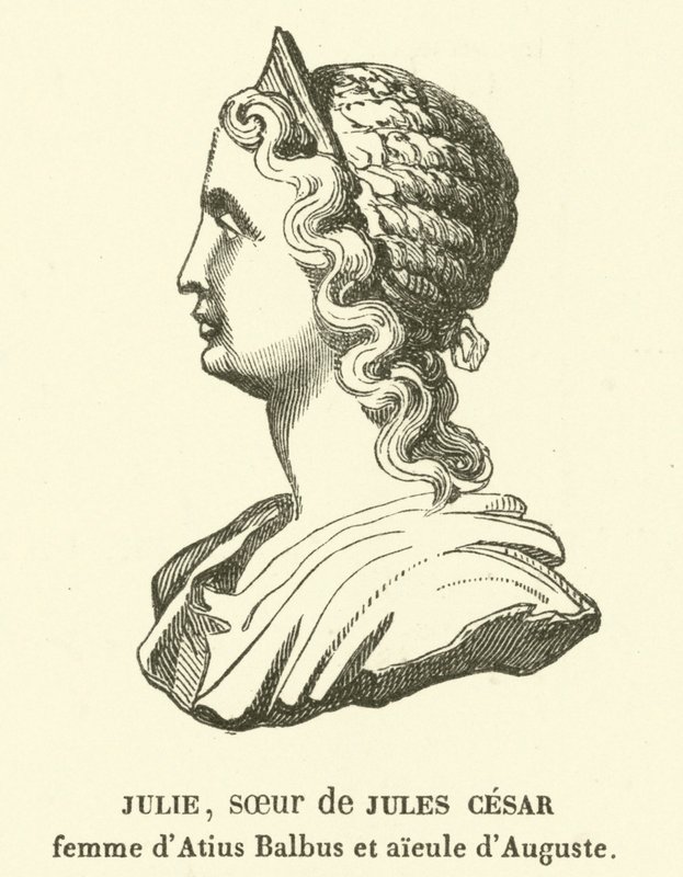 Julia Minor, siostra Juliusza Cezara, żona Marka Atiusa Balbusa, babka Augusta ze strony matki (rycina) autorstwa French School