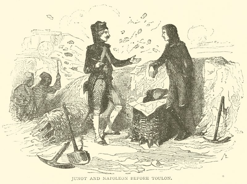 Junot i Napoleon przed Tulonem (grawerowanie) autorstwa French School