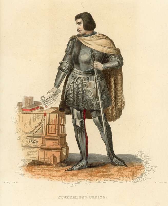 Juvenal des Ursins (kolorowy grawerunek) autorstwa French School