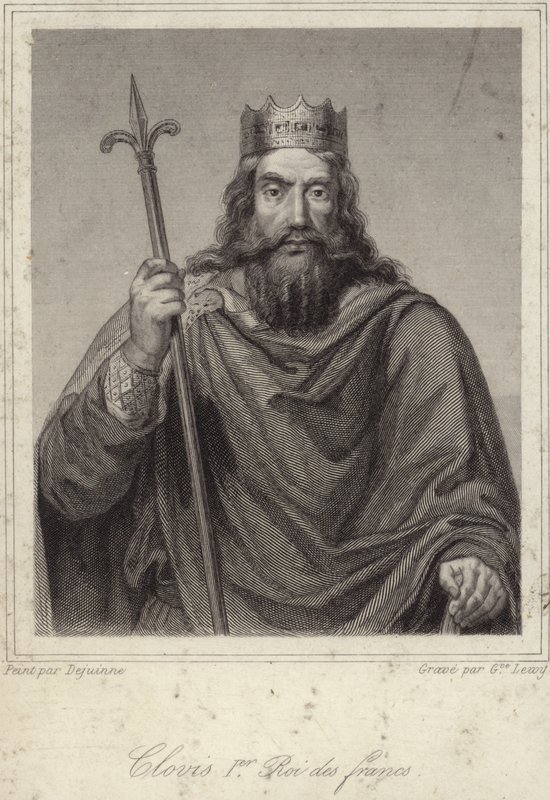 Król Clovis I Franków autorstwa French School