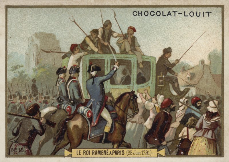 Król Ludwik XVI zostaje sprowadzony do Paryża, rewolucja francuska, 25 czerwca 1791 autorstwa French School