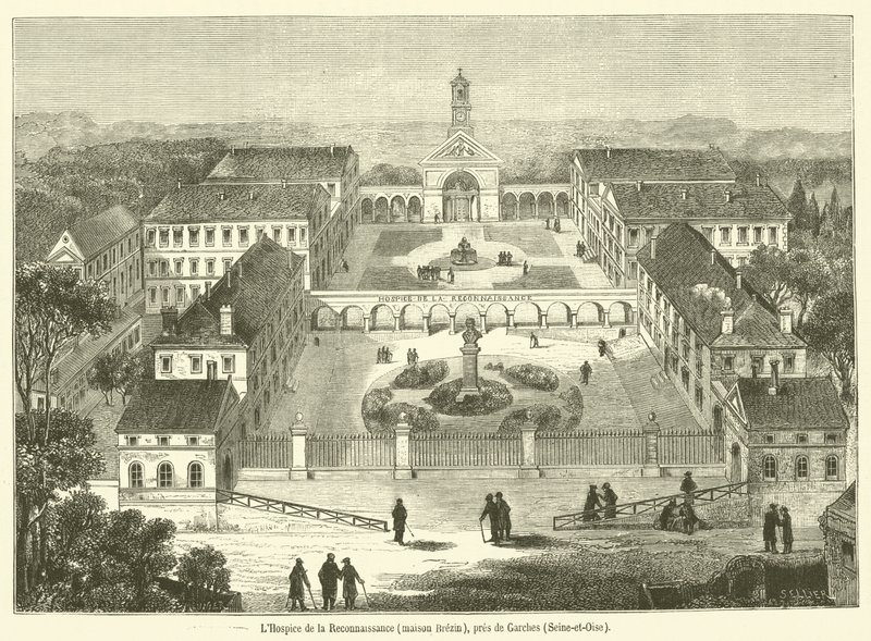Hospice de la Reconnaissance, dom Brezin, niedaleko Garches, Seine-et-Oise (rycina) autorstwa French School