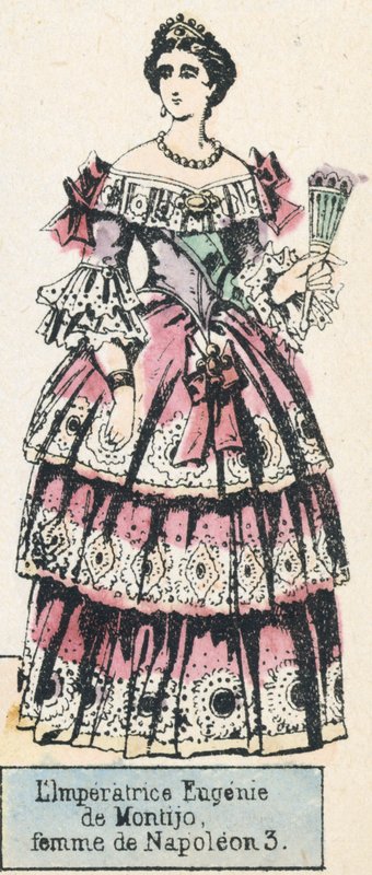 Cesarzowa Eugenia de Montijo, żona Napoleona 3 (kolorowy grawerunek) autorstwa French School