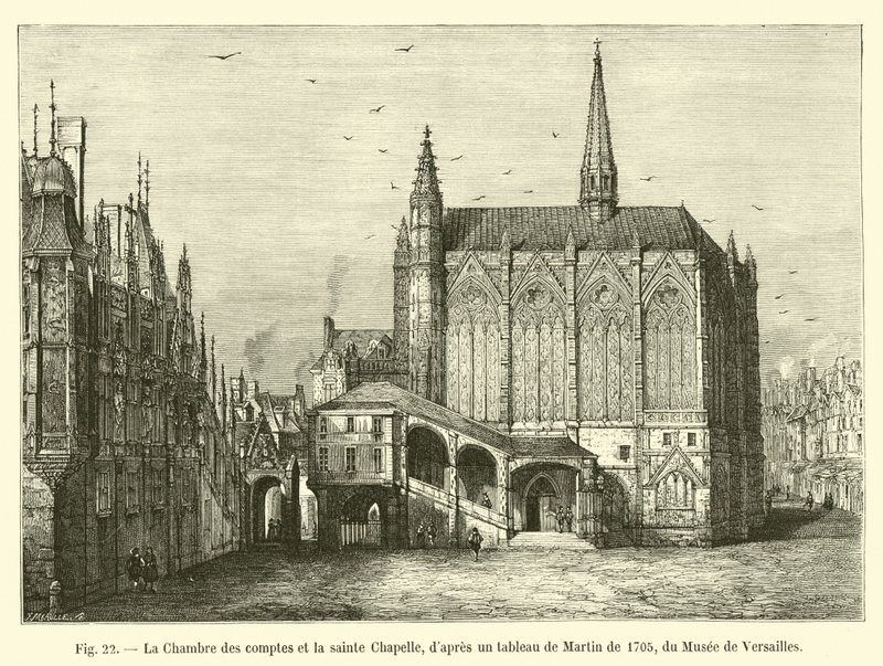 Izba rachunkowa i św. Kaplica według obrazu Martina z 1705 r. z Musee de Versailles autorstwa French School