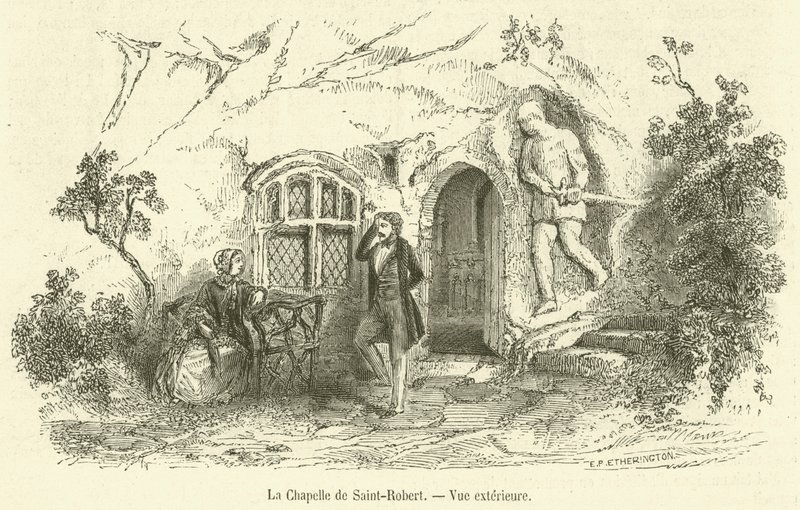 Kaplica św. Roberta, widok z zewnątrz (rycie) autorstwa French School