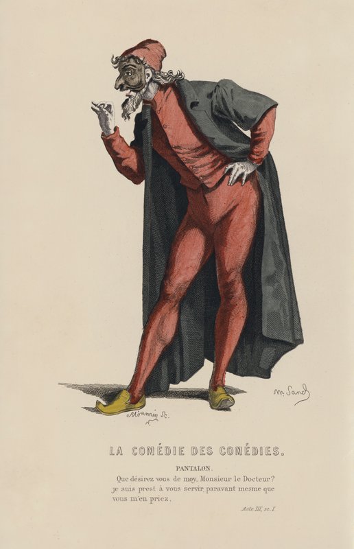 La Comedie Des Comedies, Pantalon (kolorowy grawerunek) autorstwa French School