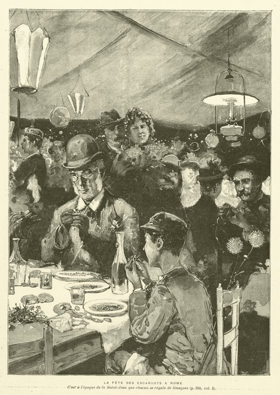 Święto Ślimaka w Rzymie (rycina) autorstwa French School