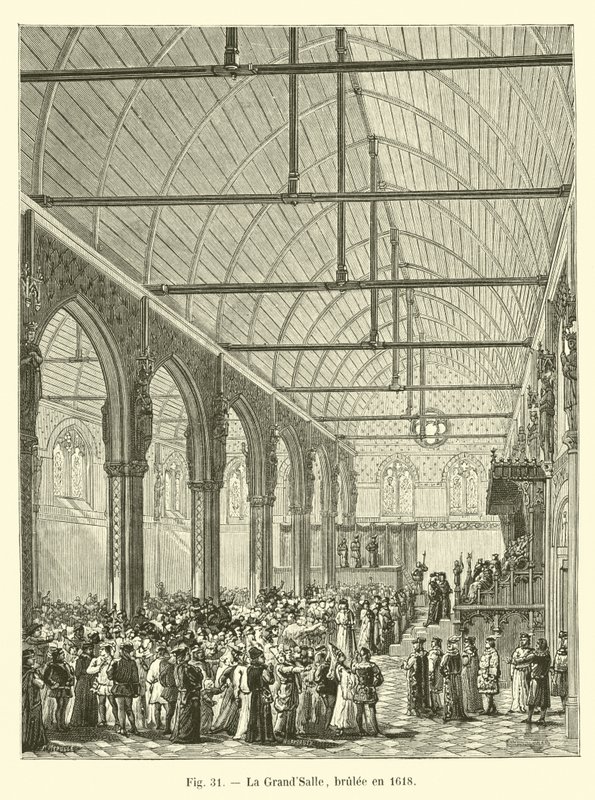 GrandSalle, spalony w 1618 r. autorstwa French School