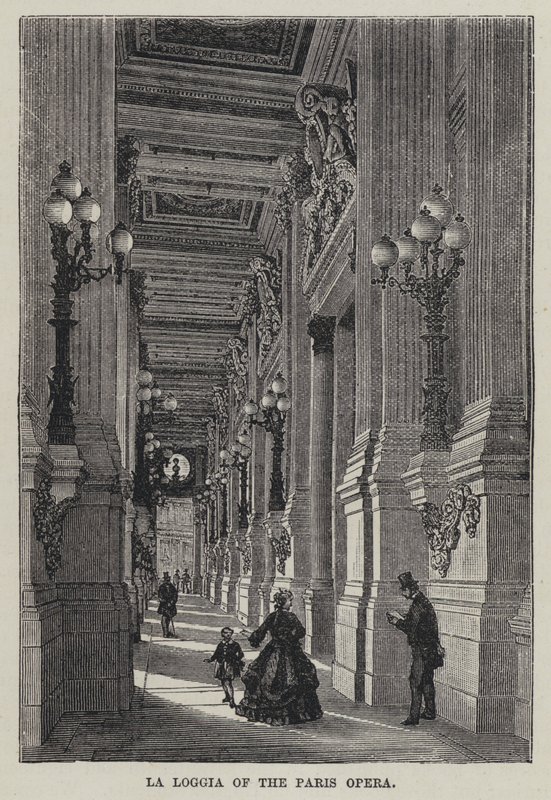 La Loggia Opery Paryskiej (grafika) autorstwa French School
