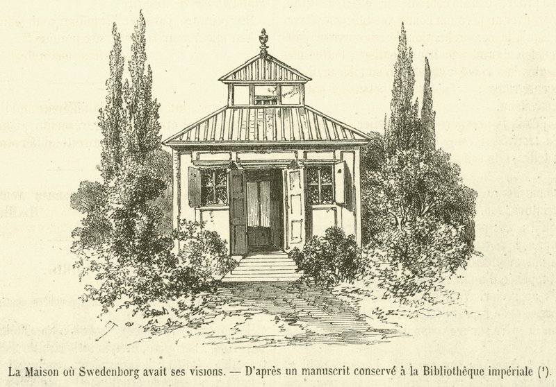 Dom, w którym Swedenborg miał swoje wizje (grafika) autorstwa French School