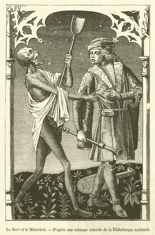 Śmierć i Minstrel (rycina) autorstwa French School