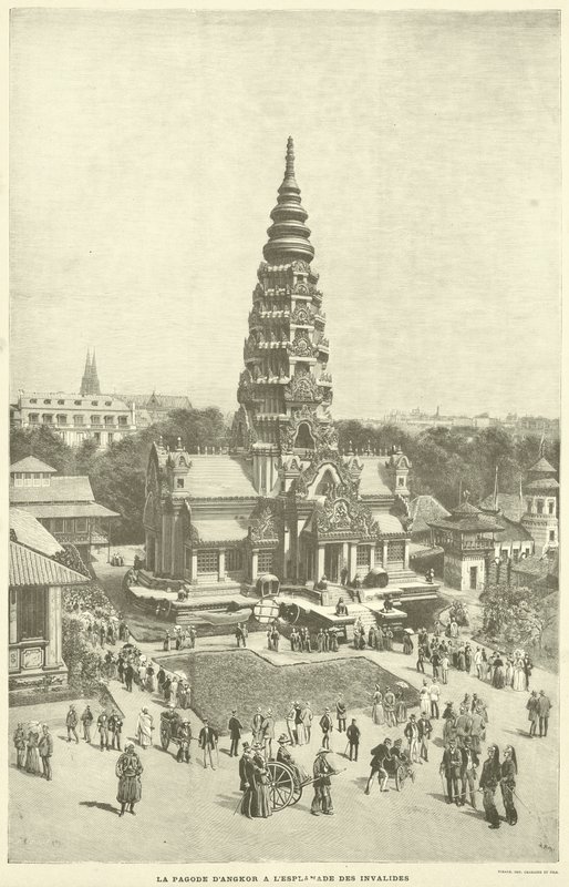 Pagoda Angkor przy Esplanade des Invalides (rycina) autorstwa French School
