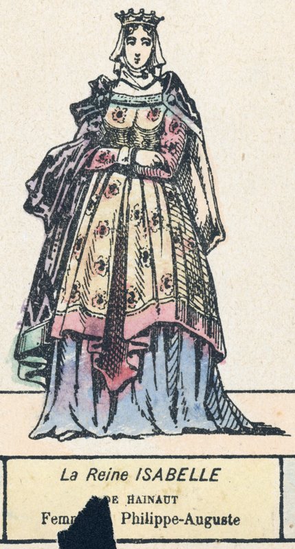 Królowa Izabela Hainaut, żona Philippe-Auguste (kolorowy grawerunek) autorstwa French School