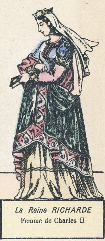 Królowa Ryszard, żona Karola II (kolorowy grawerunek) autorstwa French School
