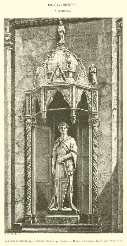 Posąg św. Jerzego w Or-San-Michele (rycina) autorstwa French School