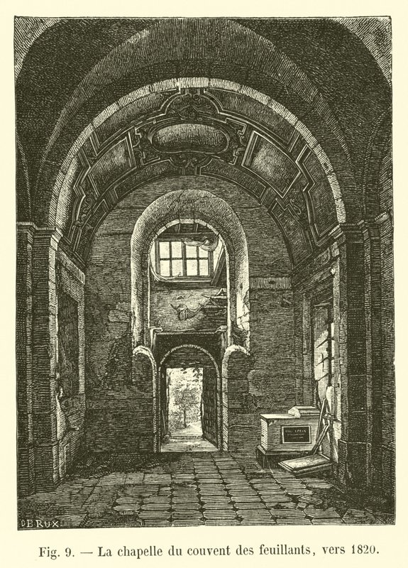 Kaplica klasztoru Feuillantów, ok. 1820 autorstwa French School