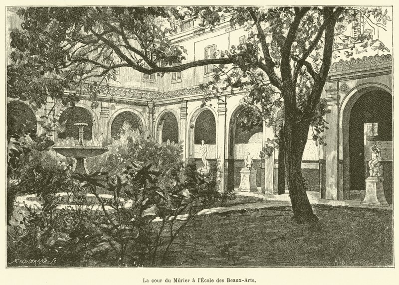 Dziedziniec Murier w Ecole des Beaux-Arts (rycina) autorstwa French School