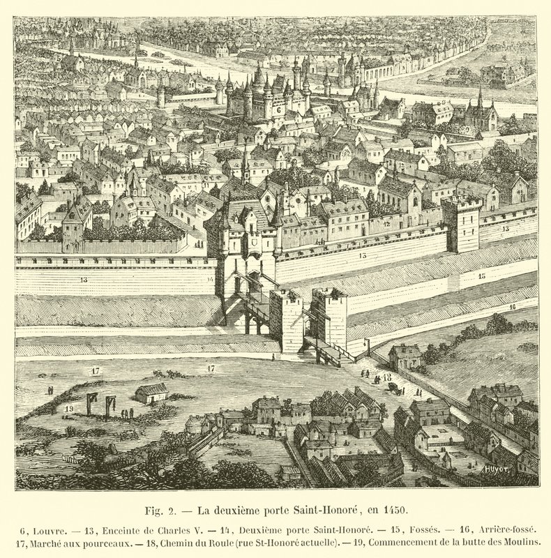 Druga Porte Saint-Honore, w 1450 autorstwa French School