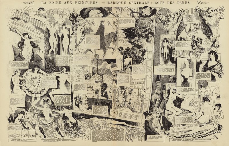 Jarmark malarski, Baraque centrale, cote des dames (grafika) autorstwa French School