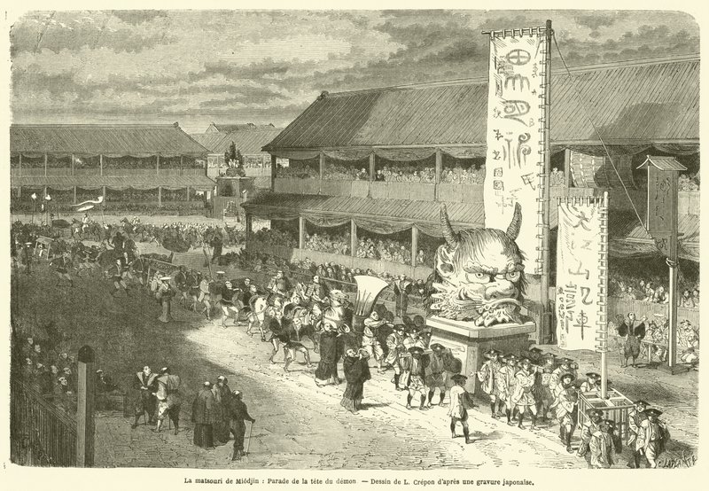 Matsouri z Miodjin, Parada Głowy Demona (rycina) autorstwa French School