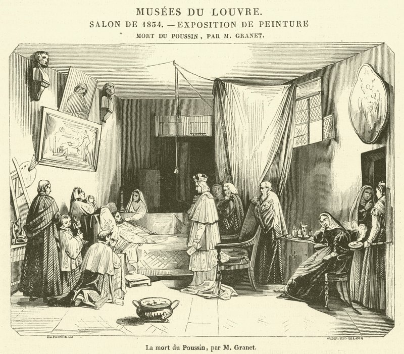 Śmierć Poussina (rycina) autorstwa French School