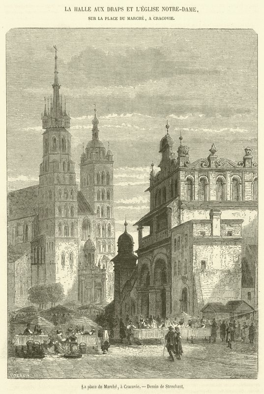 Rynek, Kraków (rycina) autorstwa French School