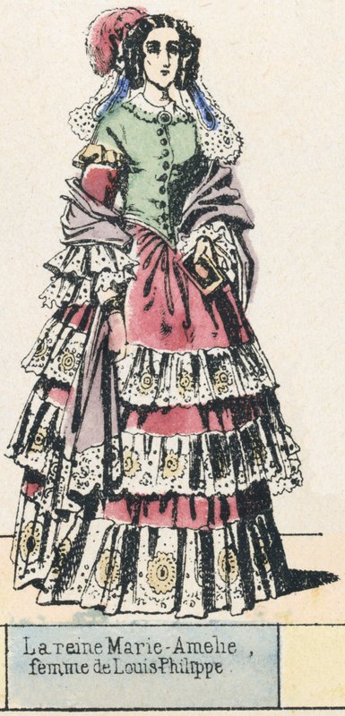 Królowa Marie-Amelie, żona Ludwika Filipa (kolorowy grawerunek) autorstwa French School