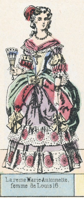 Królowa Maria Antonina, żona Ludwika 16 (kolorowy grawerunek) autorstwa French School