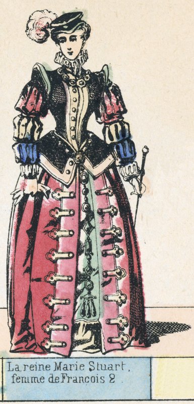 Królowa Maria Stuart, żona Francois 2 (kolorowy grawerunek) autorstwa French School