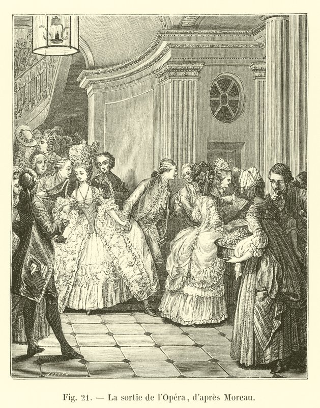 Opuszczenie Opery po Moreau autorstwa French School