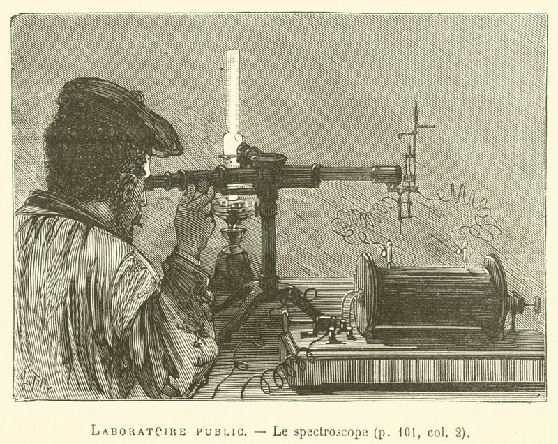 Laboratorium publiczne, Spektroskop (grafika) autorstwa French School